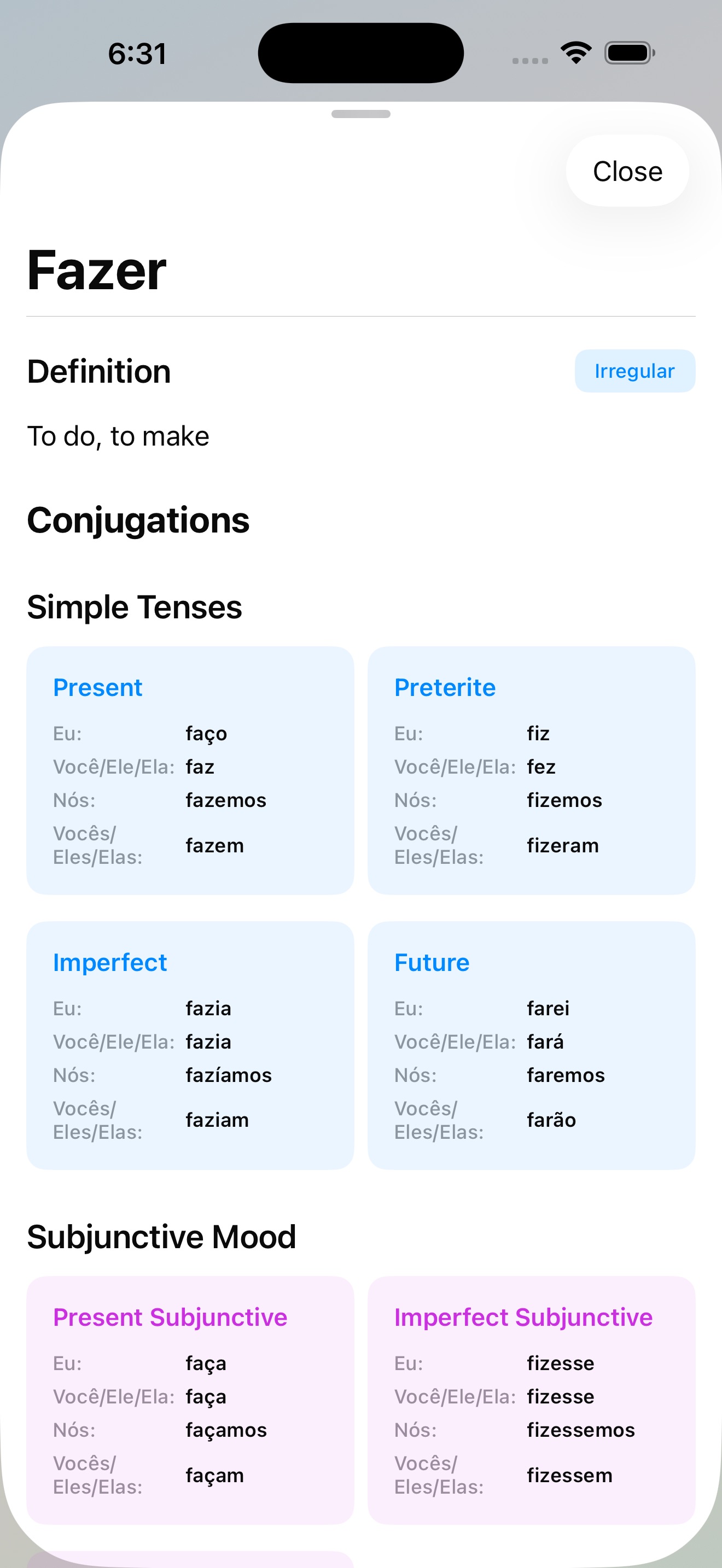 FlashApp - Grammar explanations